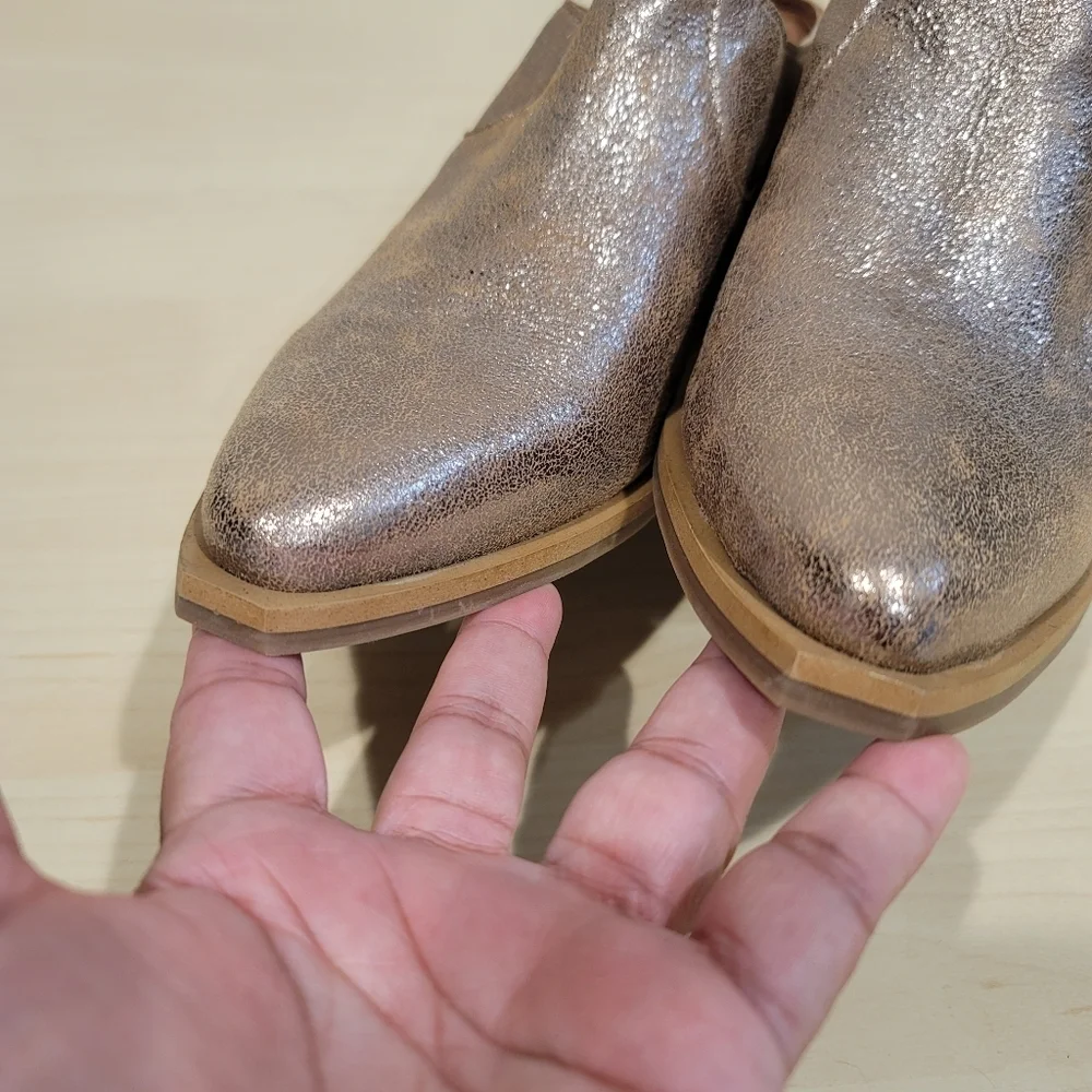 Sz 39 EU / 8 US Fly London "Yulo" Rose Gold Wedge Mules - Picture 4 of 10